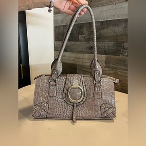 Linear | Leather Croc Hand Bag